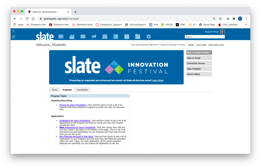 Screenshot of Slate
