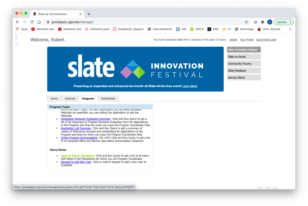 Screenshot of Slate